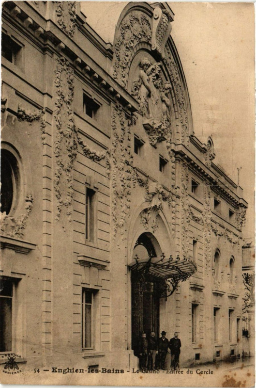 Carte postale ancienne Enghien-les-Bains - Le Casino - Entrée du Cercle à Enghien-les-Bains