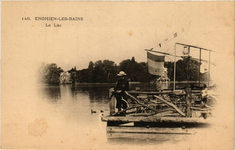 Carte postale ancienne Enghien-les-Bains - Le Lac à Enghien-les-Bains