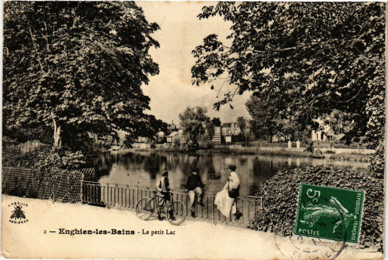 Carte postale ancienne Enghien-les-Bains - Le petit Lac à Enghien-les-Bains