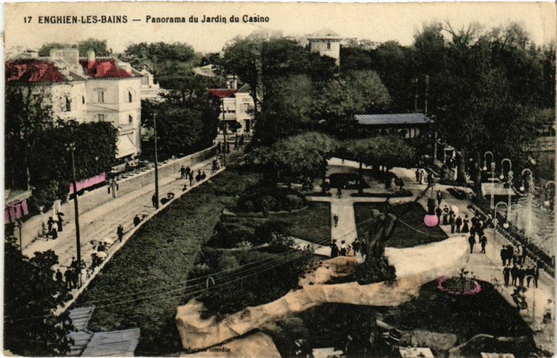 Carte postale ancienne Enghien-les-Bains - Panorama du Jardin du Casino à Enghien-les-Bains