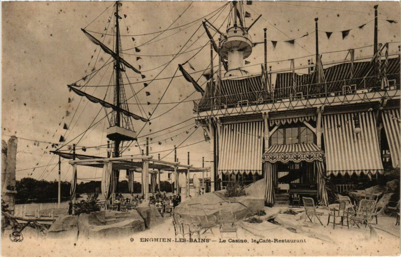 Carte postale ancienne Enghien-les-Bains -Le  Casino, le Café-Restaurant à Enghien-les-Bains