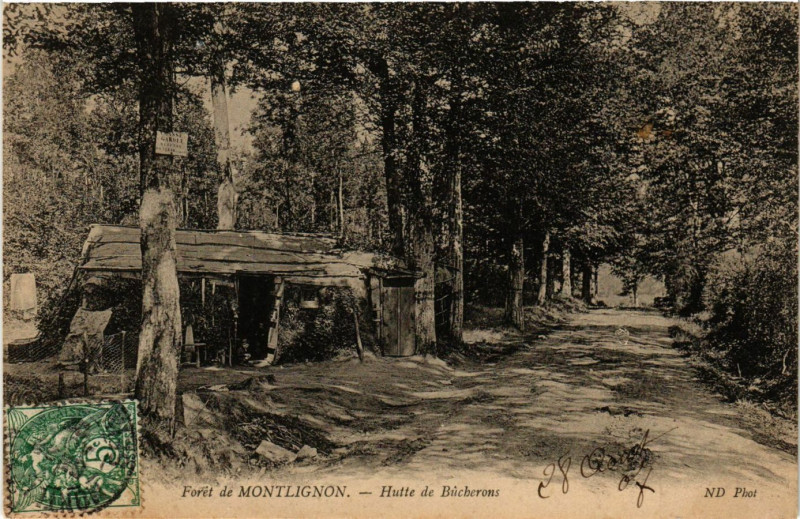 Carte postale ancienne Forét de Montlignon - Hutte de Búcherons à Montlignon