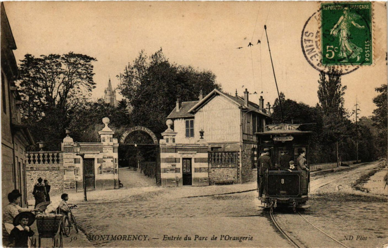 Carte postale ancienne Montmorency - Entrée du Parc de l'Orangerie à Montmorency