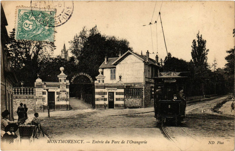 Carte postale ancienne Montmorency - Entrée du Parc de l'Orangerie à Montmorency