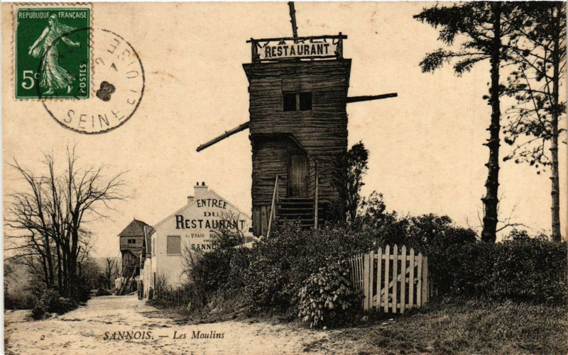 Carte postale ancienne Sannois - Les Moulins à Sannois