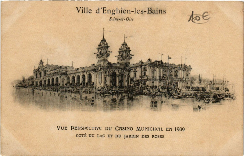 Carte postale ancienne Ville d'Enghien-les-Bains -  Seine-et-Oise - Vue Perspective du .. à Enghien-les-Bains