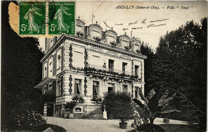 Carte postale ancienne Andilly (Seine-et-Oise) - Villa Finot à Andilly