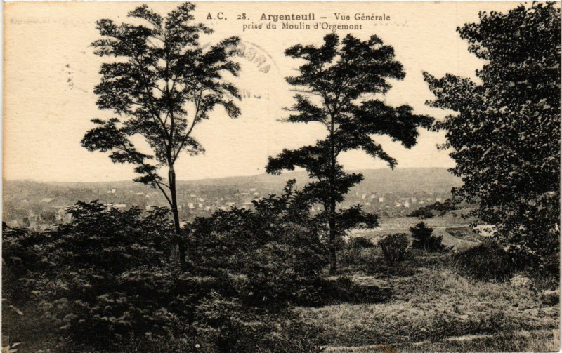 Carte postale ancienne Argenteuil - Vue Générale prise du Moulin d'Orgemont à Argenteuil