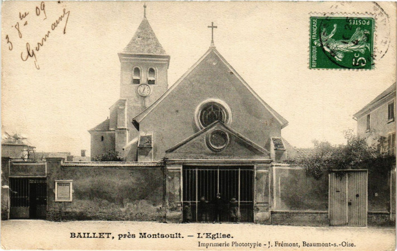 Carte postale ancienne Baillet,prés Montsoult - L'Eglise à Montsoult