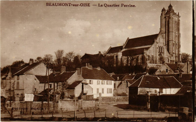 Carte postale ancienne Beaumont-sur-Oise - Le Quartier Perrine à Beaumont-sur-Oise