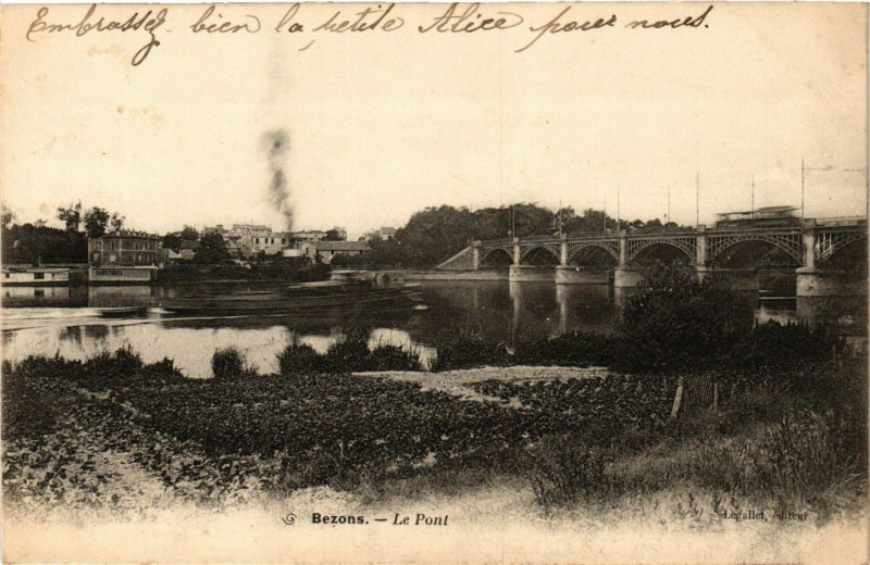 Carte postale ancienne Bezons - Le Pont à Bezons
