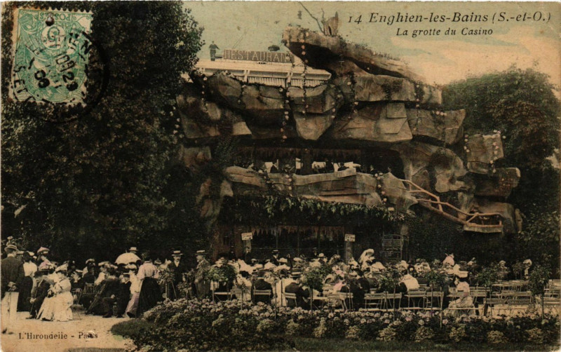 Carte postale ancienne Enghien-les-Bains (S.-et-O.) - La grotte du Casino à Enghien-les-Bains