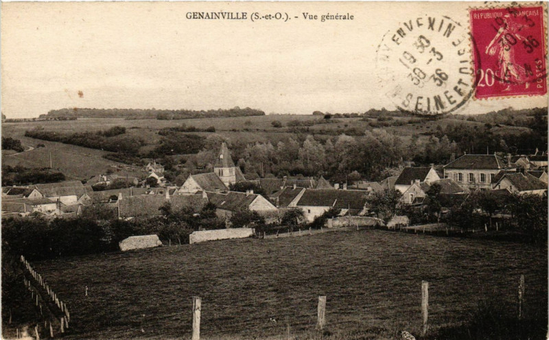 Carte postale ancienne Genainville (S.-et-O.) -Vue générale à Genainville