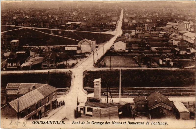 Carte postale ancienne Goussainville-Pont de la Grange des Noues et Boulevard de Fontenay à Goussainville
