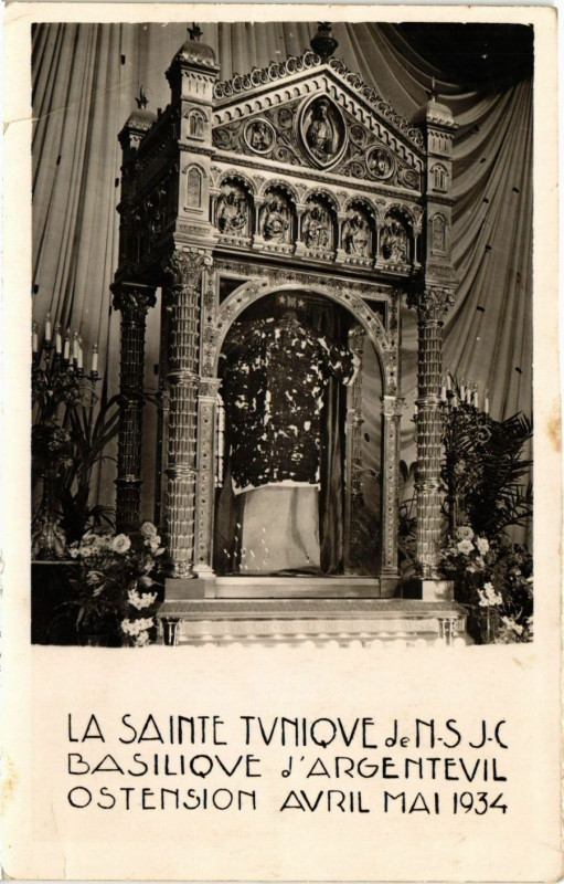 Carte postale ancienne La Sainte Tunioue de M.S. J.C   Basilique L'Argenteuil Ostension à Argenteuil