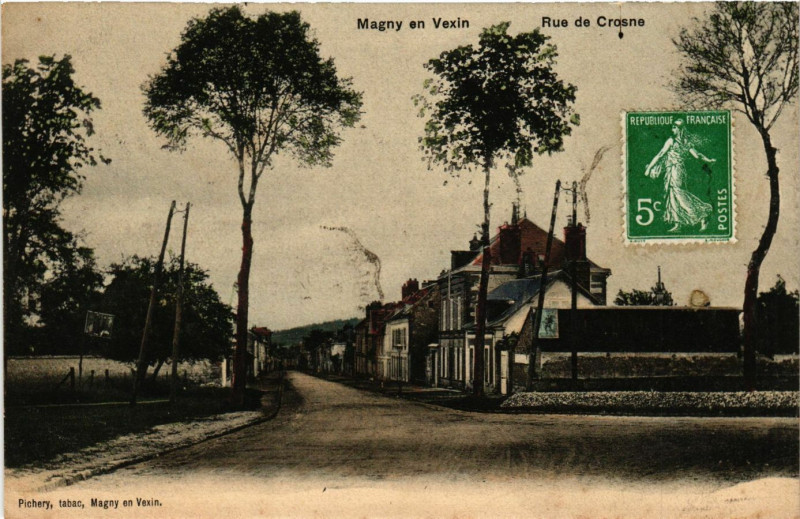 Carte postale ancienne Magny en Vexin - Rue de Crosnee à Magny-en-Vexin