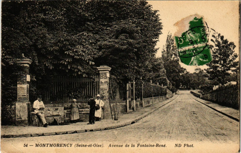 Carte postale ancienne Montmorency (Seine-et-Oise) - Avenue de la Fontaine-René à Montmorency