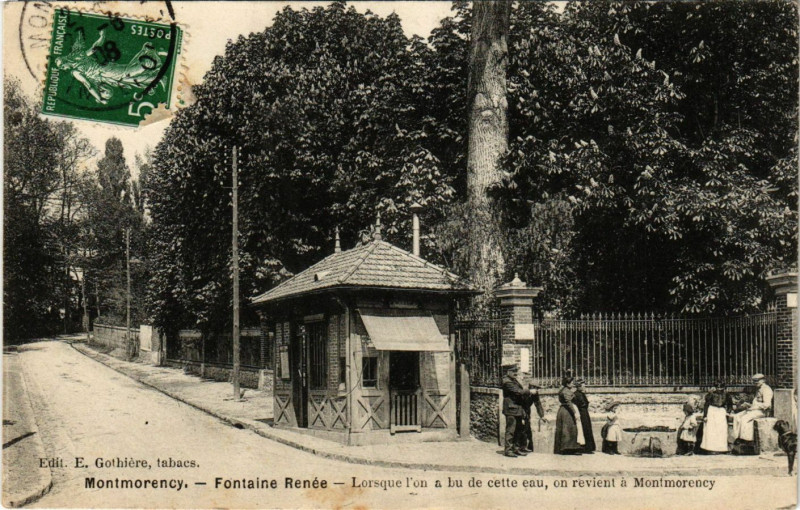 Carte postale ancienne Montmorency -Fontaine Renée - Lorsque l'on a hu de cette eau,... à Montmorency