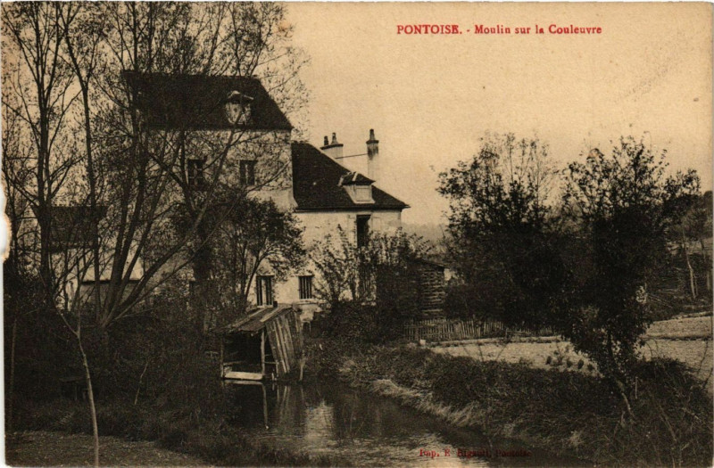 Carte postale ancienne Pontoise -  Moulin sur la Couleuvre à Pontoise