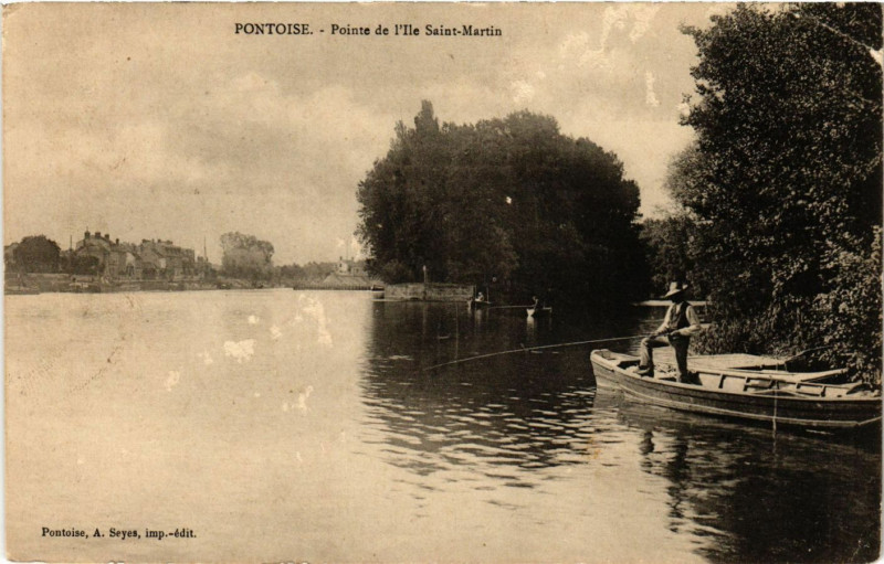 Carte postale ancienne Pontoise - Pointe de l'Ile Saint-Martin à Pontoise