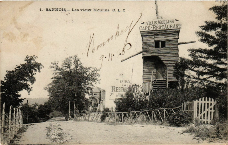 Carte postale ancienne Sannois - Les vieux Moulins à Sannois