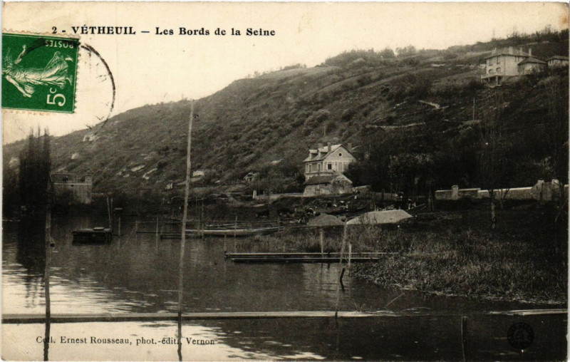 Carte postale ancienne Vétheuil - Les Bords de la Seine à Vétheuil