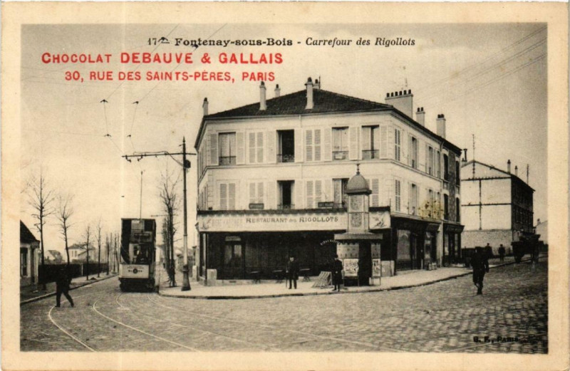 Carte postale ancienne Fontenay-sous-Bois Carrefour des Rigollots ` à Fontenay-sous-Bois