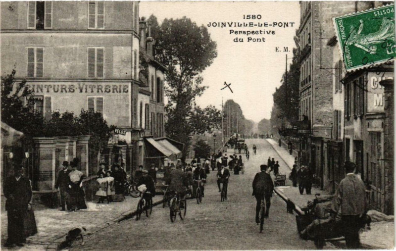 Carte postale ancienne Joinville-le-Pont Perspective du Pont à Joinville-le-Pont