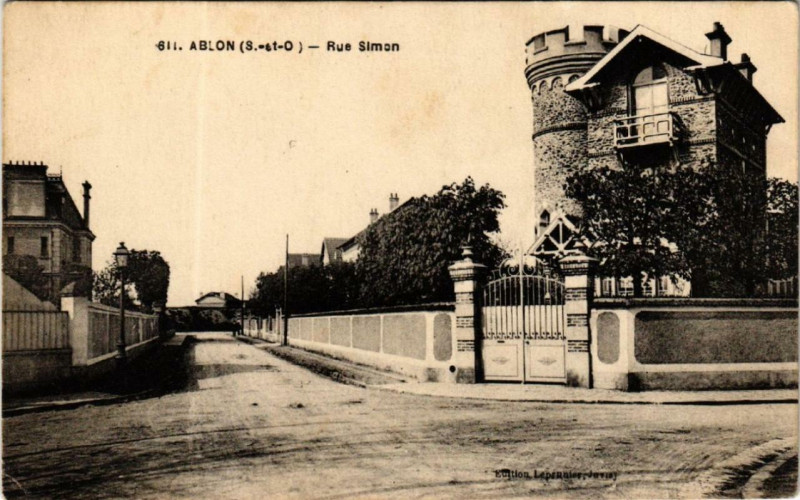 Carte postale ancienne Ablon Rue Simon