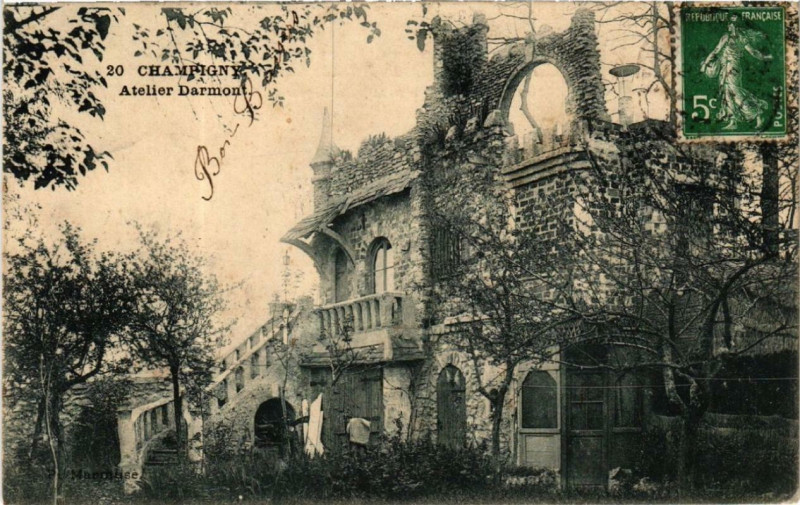 Carte postale ancienne Champigny Atelier Darmont
