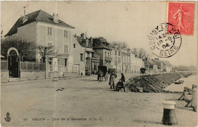 Carte postale ancienne Ablon Quai de la Baronnie