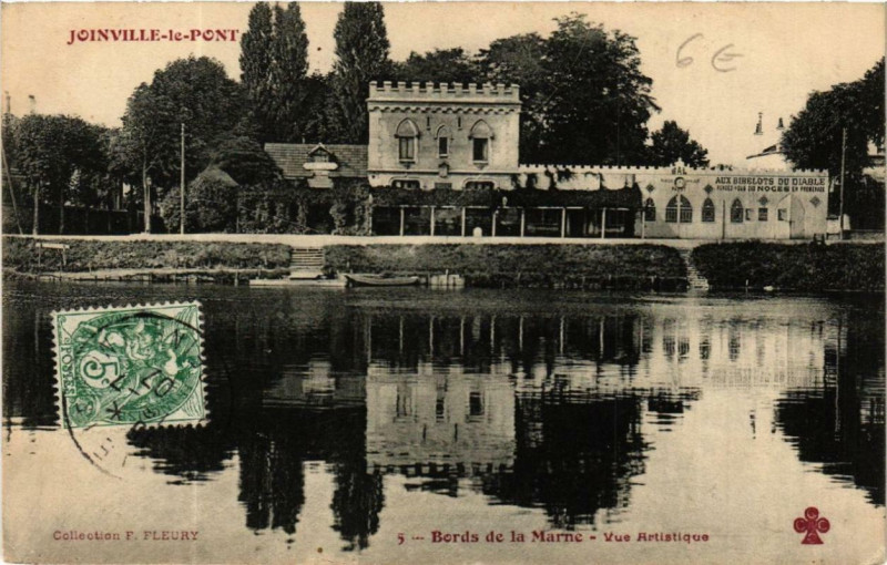 Carte postale ancienne Joinville-le-Pont Bords de la Marne Vue Artisqtique à Joinville-le-Pont