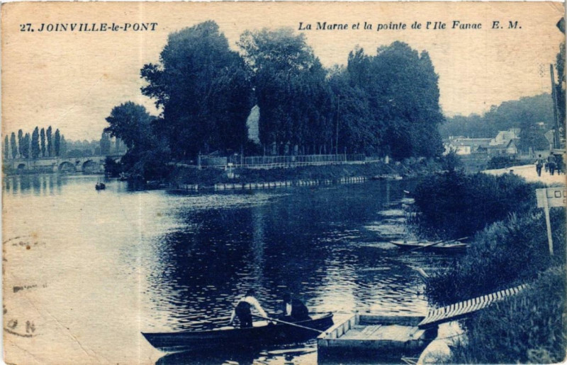 Carte postale ancienne Joinville-le-Pont La Marne et la pointe de l'Ile Fanac à Joinville-le-Pont