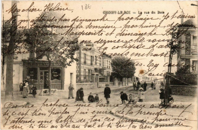 Carte postale ancienne Choisy-le-Roi La rue du Bois à Choisy-le-Roi