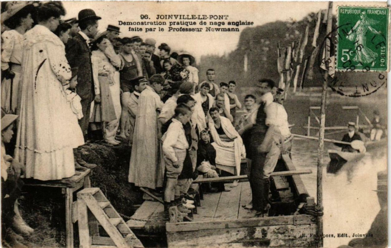 Carte postale ancienne Joinville-le-Pont Demonstartion pratique de nage anglaise à Joinville-le-Pont