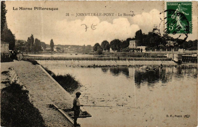 Carte postale ancienne La Marne Pittoresque Joinville-le-Pont Le Barrage à Joinville-le-Pont