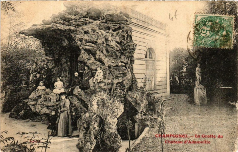 Carte postale ancienne Champignol La Grotte du Chateau d'Adamville