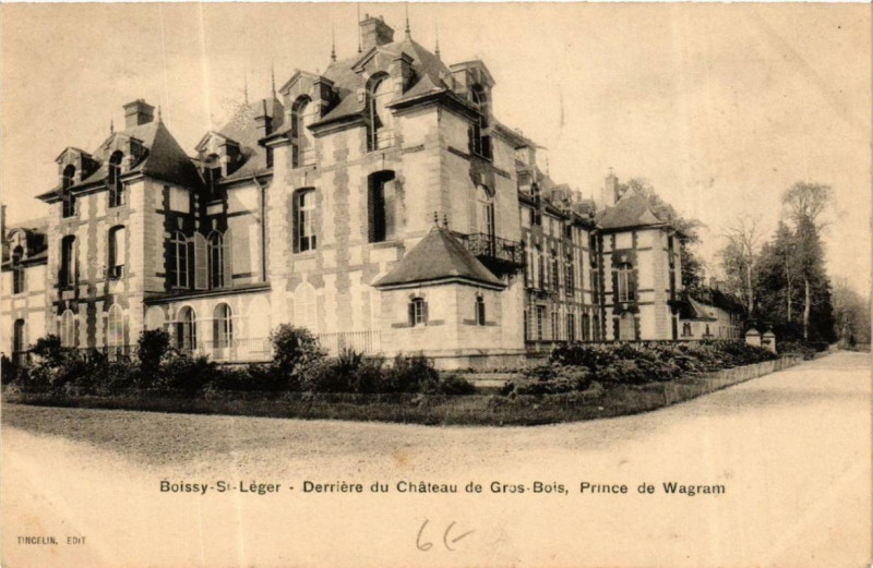 Carte postale ancienne Boissy-Saint-Leger Derriere du Chateau de Gros-Bois Prince Wagra à Boissy-Saint-Léger