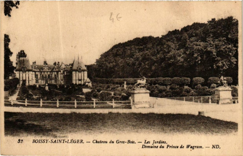 Carte postale ancienne Boissy-Saint-Leger Chateau du Gros-Bois Les Jardins à Boissy-Saint-Léger