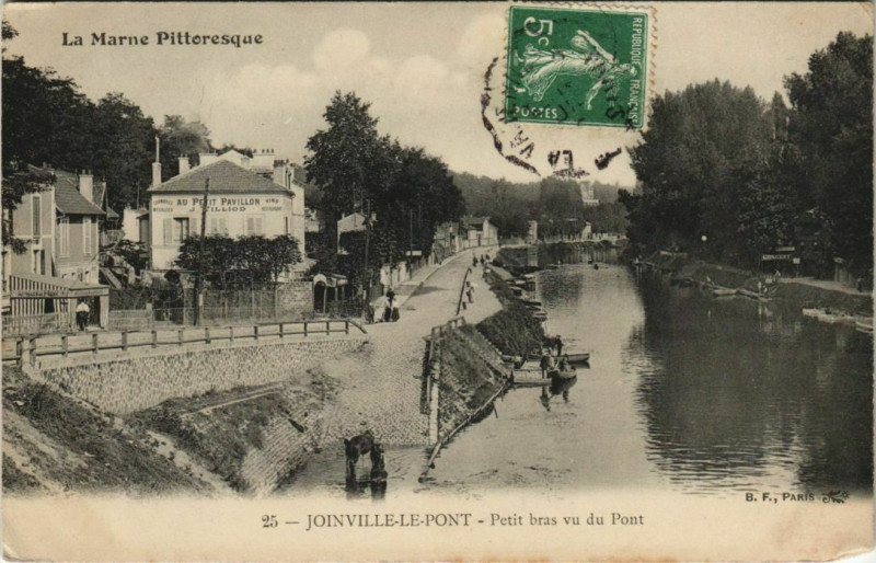Carte postale ancienne Joinville-le-Pont - Petit bras vu du pont à Joinville-le-Pont
