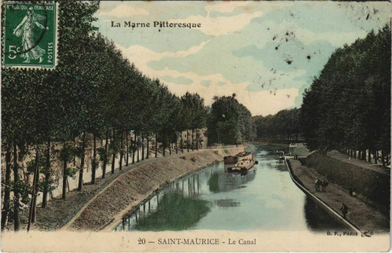 Carte postale ancienne Saint-Maurice - le canal à Saint-Maurice