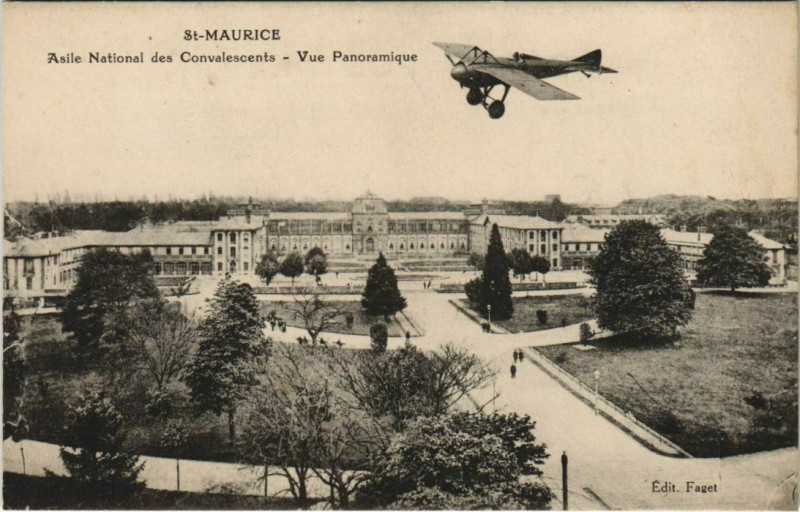 Carte postale ancienne Saint-Maurice - asile national des convalescent - vue panoramique à Saint-Maurice
