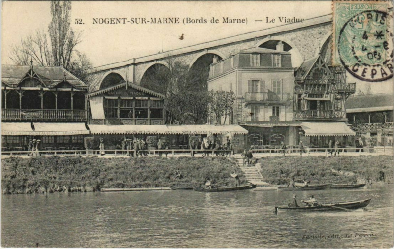 Carte postale ancienne Nogent-sur-Marne - Le viadue à Nogent-sur-Marne