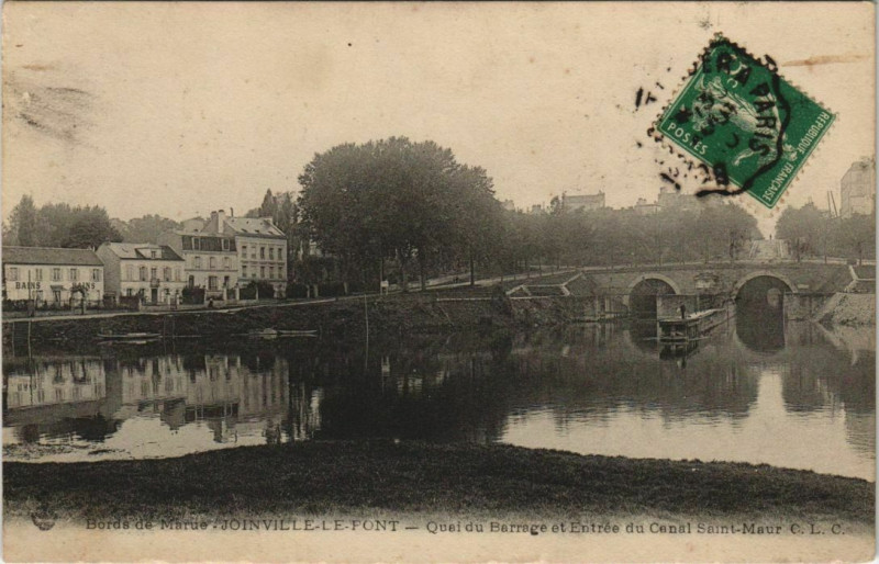 Carte postale ancienne Bords de marne - Joinville-le-Pont - Quei Du Barrage Et Entree à Joinville-le-Pont