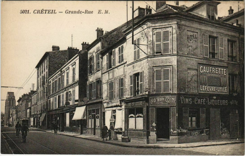 Carte postale ancienne Creteil - Grand - Rue à Créteil