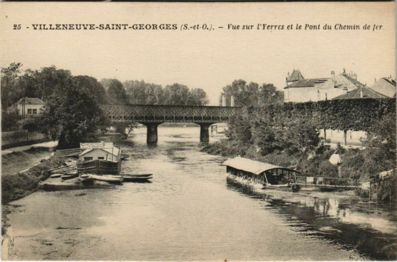 Carte postale ancienne Villeneuve-Saint-Georges - Vue sur Yerres à Villeneuve-Saint-Georges