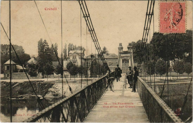 Carte postale ancienne Vue prise sur Creteil à Créteil