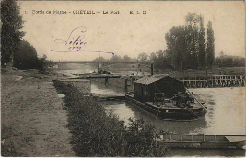 Carte postale ancienne Bords de marne - Creteil - le port à Créteil