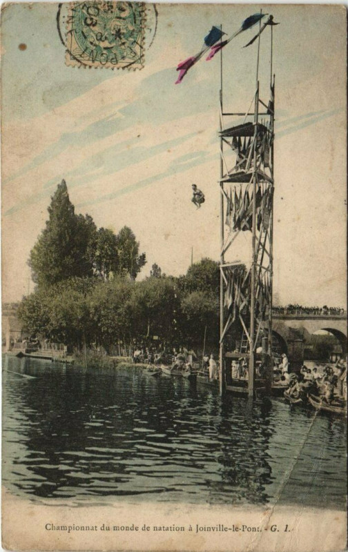 Carte postale ancienne Championnat du monde de natation a Joinville-le-Pont à Joinville-le-Pont