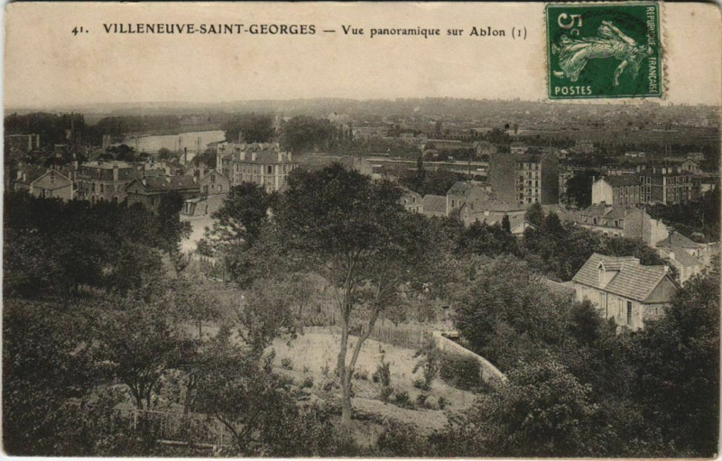 Carte postale ancienne Villeneuve-Saint-Georges - Vue panoramique sur ablon à Villeneuve-Saint-Georges